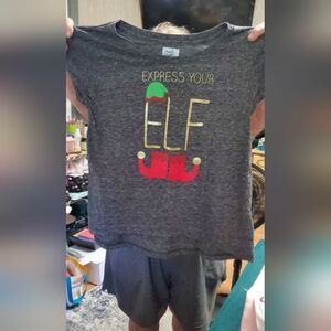 Holiday Elf Kids Short Sleeve Tee - Charcoal